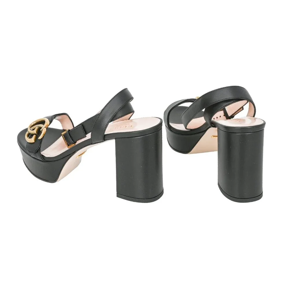 Gucci GG Marmont Leather Platform Sandals - Picture 5 of 14